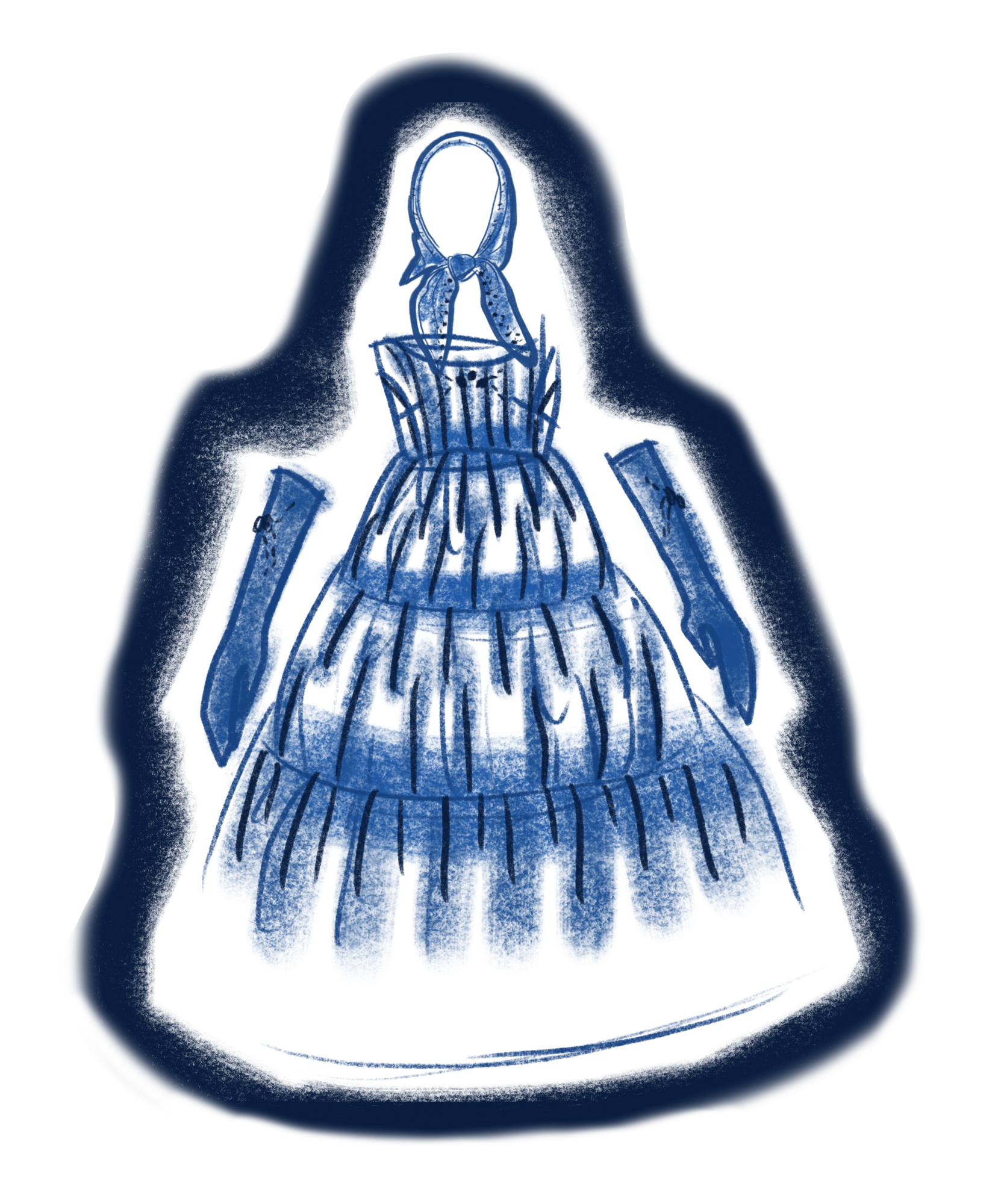 Inflatable dress technical sketch